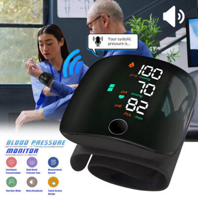 #ad Smart Wrist Blood Pressure Monitor Automatic LED BP Cuff Machine Voice Broadcast $14.99