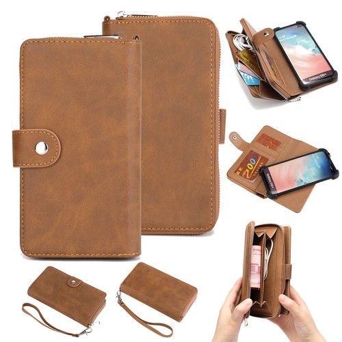 2in1 protection case for Philips S20 wallet brown cover pouch - Picture 2 of 7