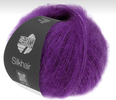 (kg/298 )  Silkhair Lana Grossa 25g Fb.206 aubergine Kid Mohair Lace PORTOFREI
