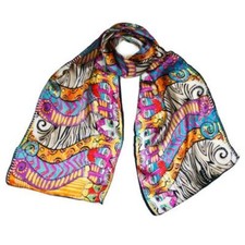 Wrapables Vibrant 100 Silk Long Scarf 51" x 10.5", Family Pride