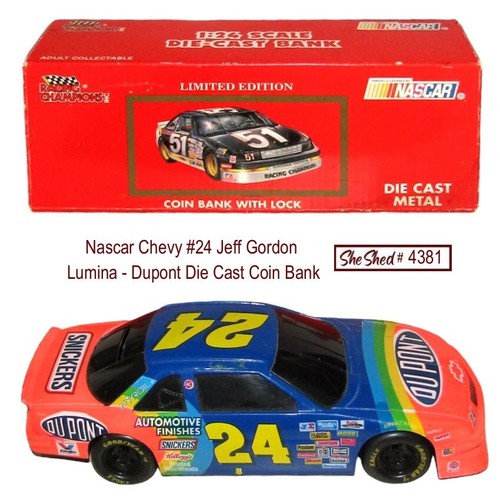 Nascar #24 Jeff Gordon Lumina - Dupont Die Cast Coin Bank with Lock 00366
