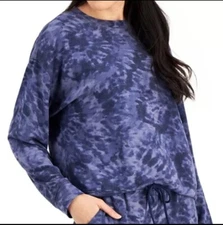 Jenni Women's Super Soft Crewneck Long Sleeve Pajama Top Navy Swirl Size S  NWT