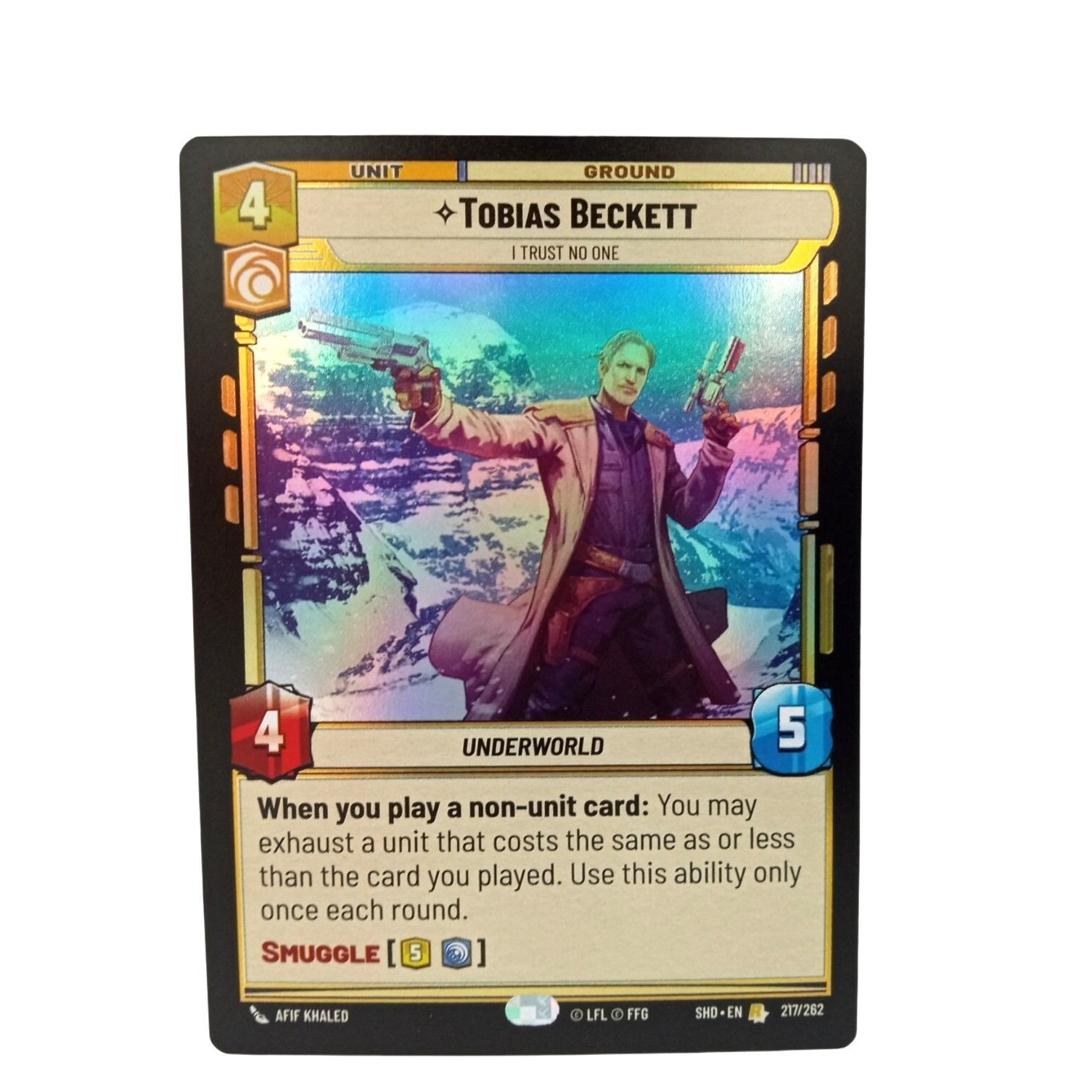 Foil Tobias Beckett I Trust No One Star Wars Unlimited #217 NM-M Shadows Galaxy