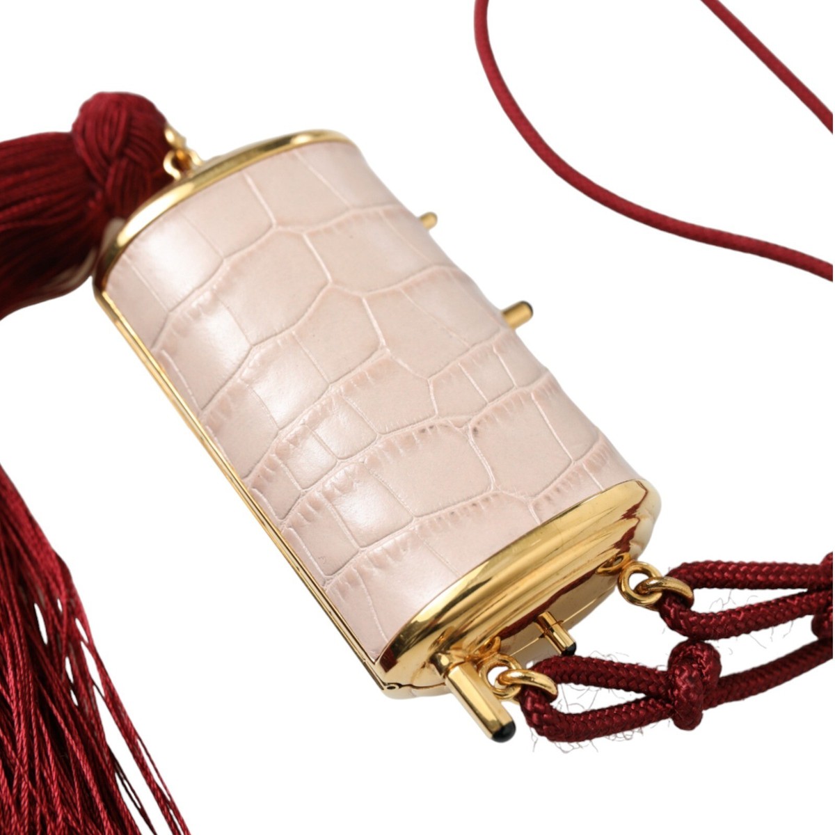 【VIP価格】DOLCE & GABBANA Exotic Pink Mini Mirror Bag DOLCE & GABBANA Bag Pink Exotic Leather Mini Mirror Tassel