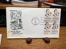 1980 First Day Issue Cachet Helen Keller Anne Sullivan 15c Emily Bissell 4 Stamp