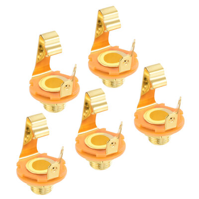 5 Pcs Guitar Input Jack 1/4'' Stereo Jack Mono Panel Mount Socket Gold