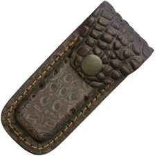 NEW Folding Knife Sheath Crocodile Gator Leather Fits Up to 3.5" Closed Knives