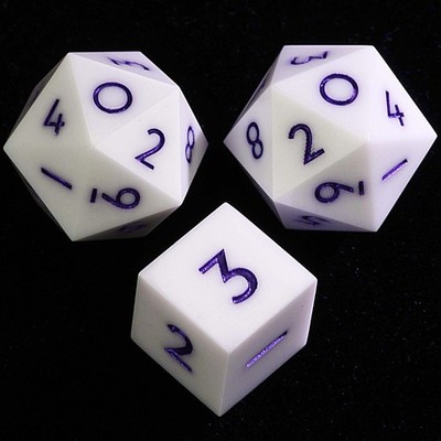 3 Polyhedral Resin 20 Sided D10 and 6 Sided D3 Draw Steel Dice Sets Pact of Iron