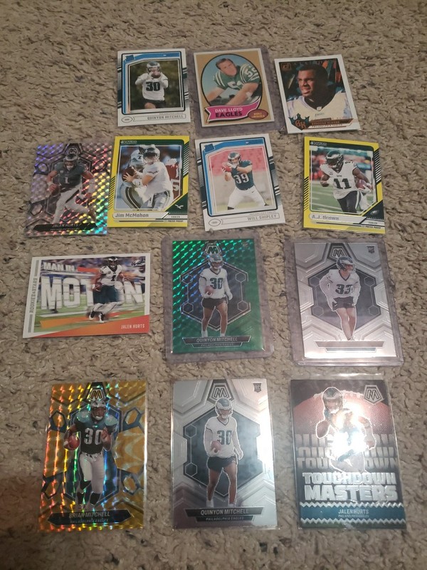 Jalen Hurts, Quinyon Mitchell, Cooper Dejean, AJ Brown Eagles Lot NFL