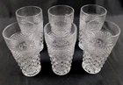 (Set of 6) Vintage Anchor Hocking Wexford, Diamond Cut Glass, 6.25" Tumblers
