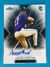 2021 LEAF PERFECT GAME ASHTON CROWTHER #47 BLACK PAPER AUTO /50