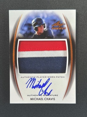 Michael Chavis 2014 Leaf Trinity Baseball Player Worn Patch Auto #PA-MC2