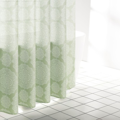 Linnea Medallion Print Shower Curtain Set with 12 Shower Curtain Rings and Mi... - Picture 1 of 7