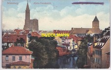 AK Strassburg Klein-Frankreich Stra&szlig;burg M&uuml;nster Petite France Fluss Litho