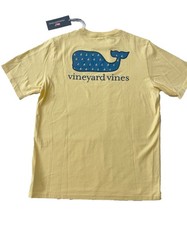 New Vineyard Vines Youth Kids Crew Neck Tee T-shirt Top Sun Yellow Classic Whale