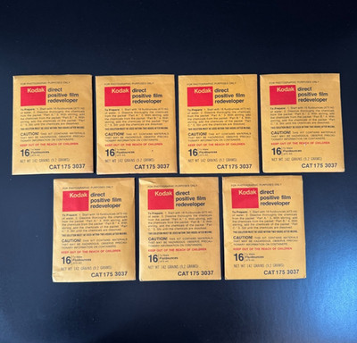 KODAK Direct Positive Film Redeveloper - 7 Sealed Packs - CAT 175 3037 - NOS
