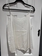 Ekouaer Satin Feel White Camisole Size XL NWOT