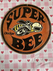 Dodge Super Bee Round Metal Sign Orange Advertising Automobiles