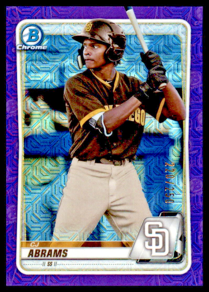 2020 Bowman Chrome Purple Mojo Refractor Cj Abrams #Bcp- 62 /250