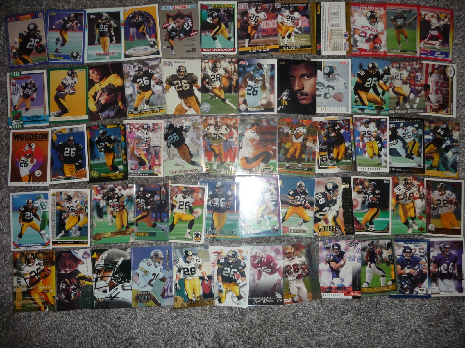 Rod Woodson Football Card Lot! 60 Different! 1989-2000! Steelers Rookies! 49ers!
