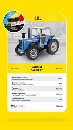 Heller 57403 - 1:24 LANDINI 16000 DT - incluye pinturas y pegamento - Imagen 5 de 6