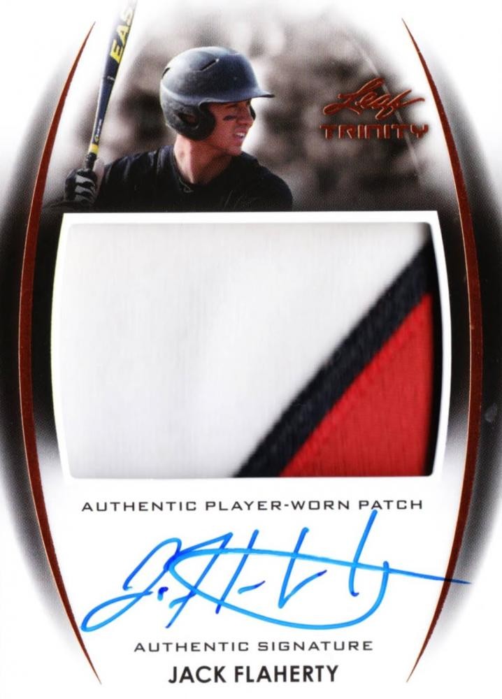 2014 Leaf Trinity Baseball Jack Flaherty Patch Autograph Bronze Pa-Jf1
