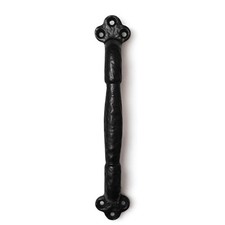 Image of Black Door Pull Handle Cast Iron Antique 220mm Cottage