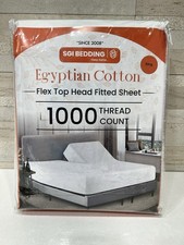 36" King Split Top Flex Head Sheet 100 Egyptian Cotton Sheet Set 1000 Thread.