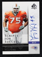 2004 SP Authentic Scripts for Success Vince Wilfork #SS-VW Auto 0c6