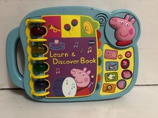 Vintage Vtech Peppa Pig Learn  Discover Book Interactive Talking with Batteries