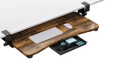Desktop Keyboard Tray, Under Desk Pull Out,25.59" X 11.81" Large Size Radian ...