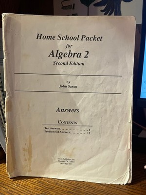 Saxon Algebra 2 Homeschool Packet 2nd Edition Answer Key