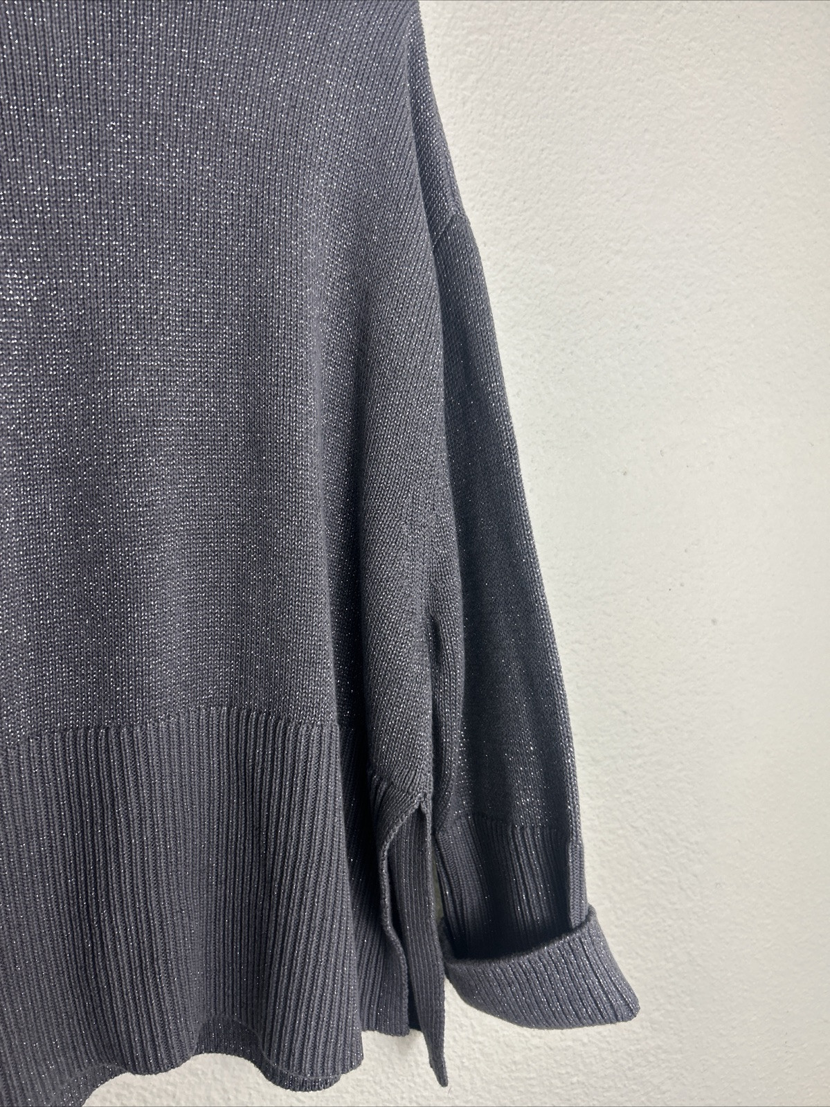Gap 24/7 Split Hem Turtle Neck Pull Sweater Silve… - image 16