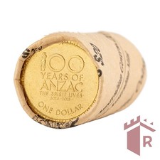 2017 Royal Australian Mint $1 One Dollar 100 Years of Anzac Coin Roll