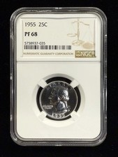 1955 25C Proof Washington Quarter NGC PF68 Item#205