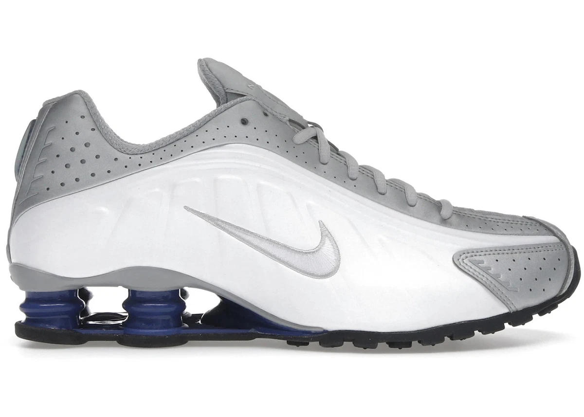 Nike Shox R4 Metallic Silver Deep Royal Blue for Sale