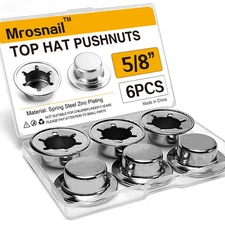 6PCS 5/8 Push Nuts Axle Cap Spring Steel Zinc Finish Washer for Hand Trucks Cart