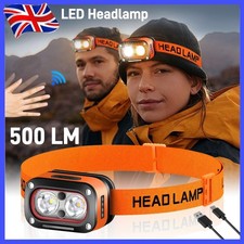 500 Lumens LED Headlamp Headlight USB Rechargeable Head Torch Light Waterproof