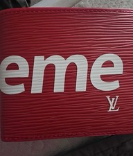 Louis Vuitton x Supreme Red White Bifold Mens...