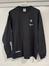 Aape Now X Bape Long Sleeve Black TShirt Logo...