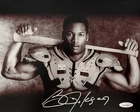 Bo Jackson Signed RARE Bo Knows Shoulder Pads Bat 8x10 Photo Witnessed COA
