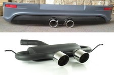 Sportauspuff + Heckdiffusor R32 Look für VW Golf 5 Endrohre 100mm schräg ABE