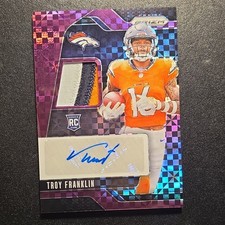 Panini 2024 Prizm Purple Power Troy Franklin Rookie Patch Auto /49 Broncos