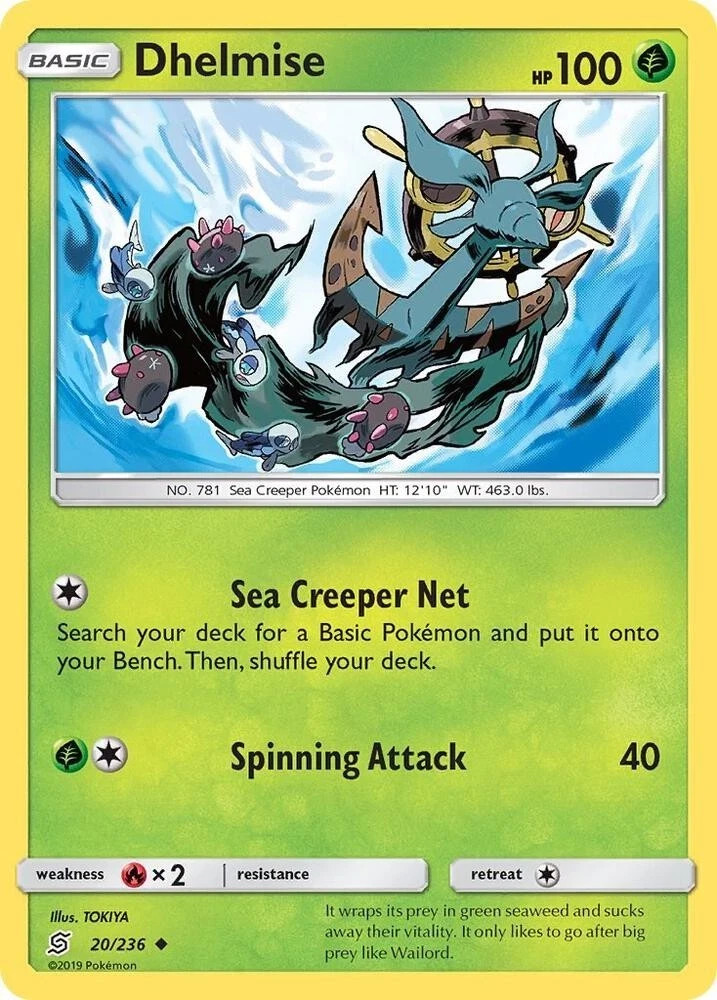 Pokemon DHELMISE Unified Minds 20/236 NM/Mint PACK FRESH