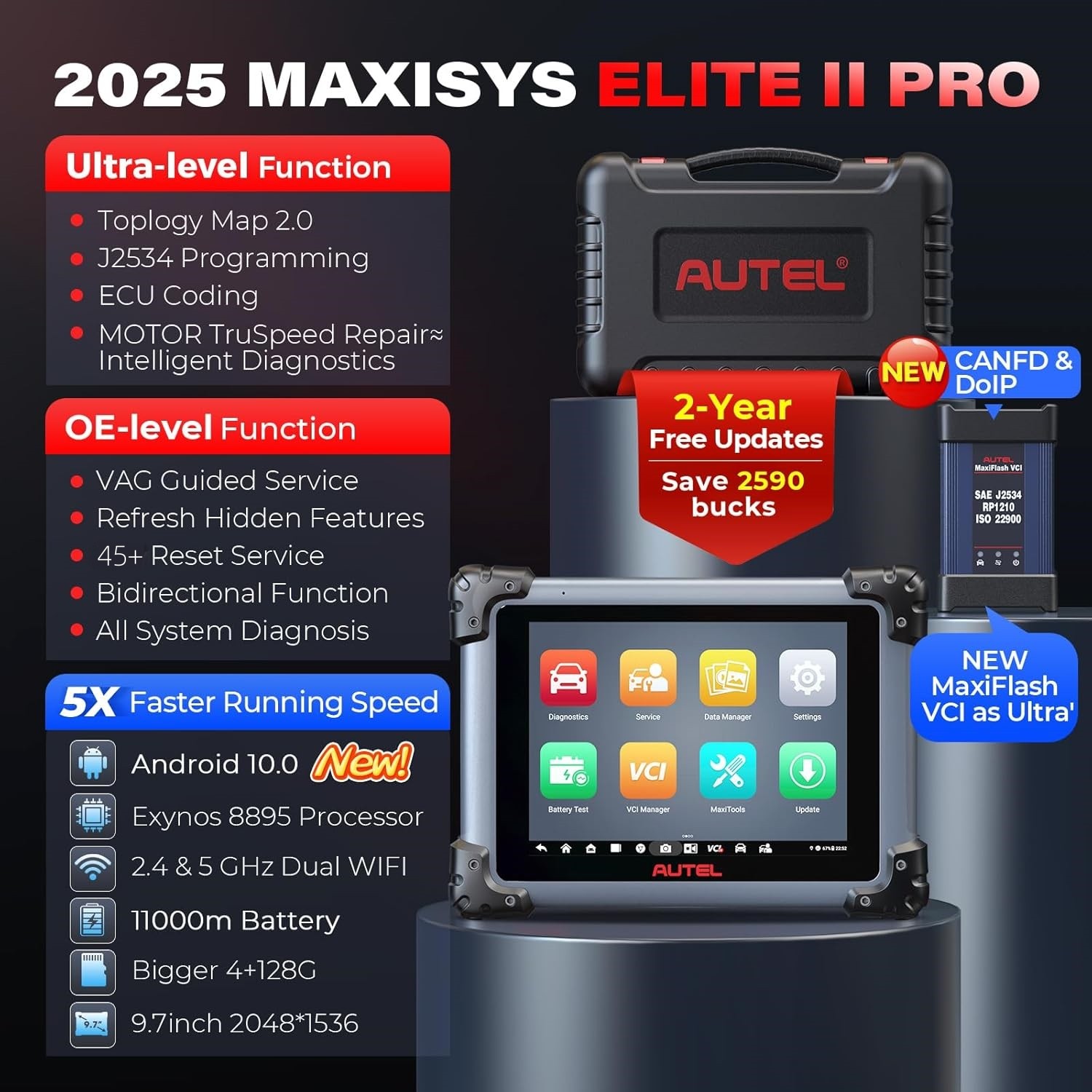 Autel MaxiSys Elite II PRO ULTRA Auto Diagnostic Scanner Programming E.CU Coding