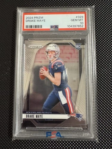 2024 PANINI PRIZM DRAKE MAYE ROOKIE RC PSA 10 #329 PATRIOTS.