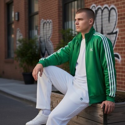 Adidas Adicolor Firebird Track Jacket Mens Size Medium Green