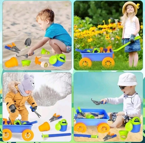 Kids Gardening Wagon Playset with Gardening Tools - 15 Pieces - Picture 5 of 7
