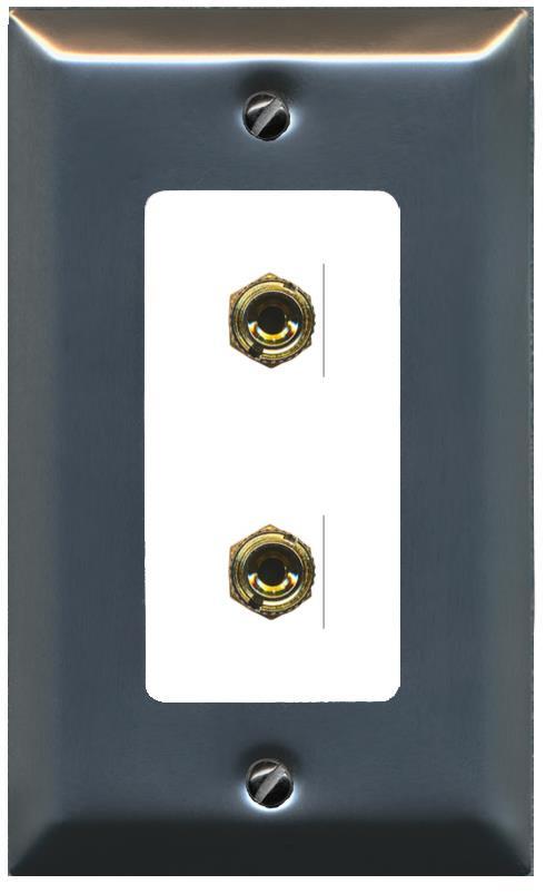 RiteAV 2 Port Banana Jack Plug 1 Speaker Wall Plate 1 Gang B