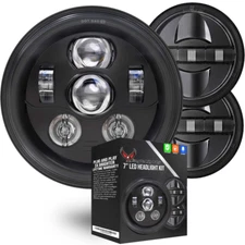 Eagle Lights  7" LED Headlight 4 1/2" Passing Light Set Harley Softail Heritage